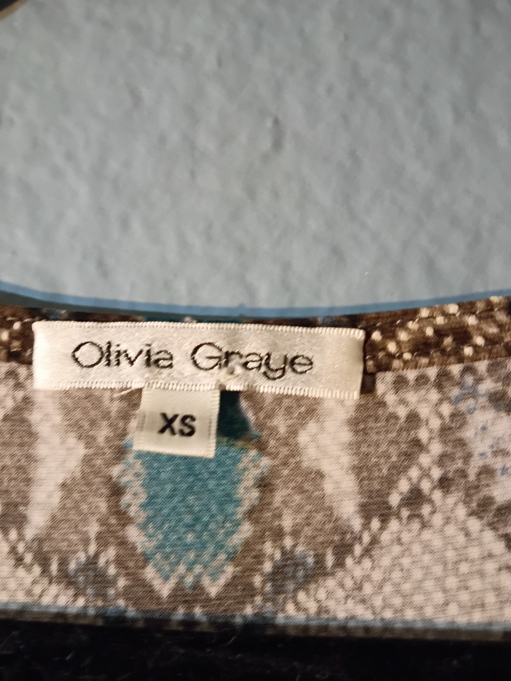 Snakeskin-Print Mini Dress with Teal Accents - Picture 3 of 3